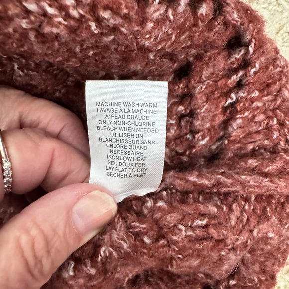 Saltwater Luxe Women's Boxy Cropped Open Weave Pullover Sweater Rust Size L Soft - Picture 9 of 9
